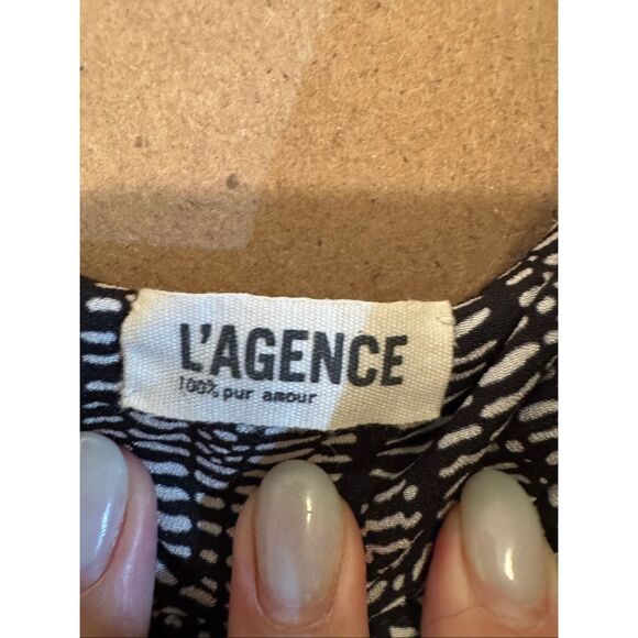 NWT L’Agence Bally Silk Print Maxi Dress with Tie Waist MSRP:$495 - Picture 7 of 11